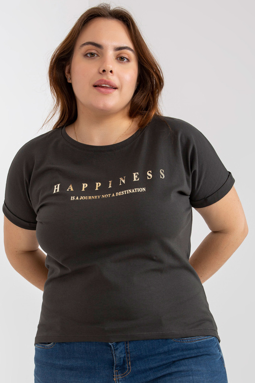 Khaki liela izmēra T-krekls ar īsām... Khaki liela izmēra T-krekls ar īsām...