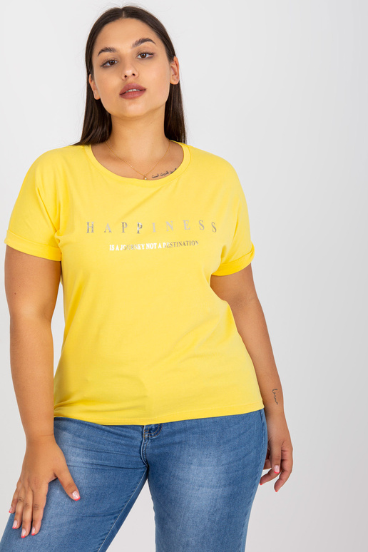 Dzeltens asimetrisks t-krekls liela...