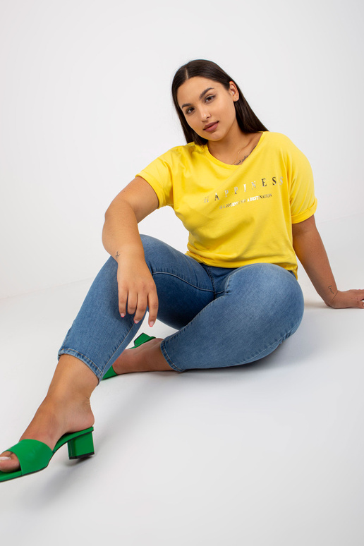 Dzeltens asimetrisks t-krekls liela...