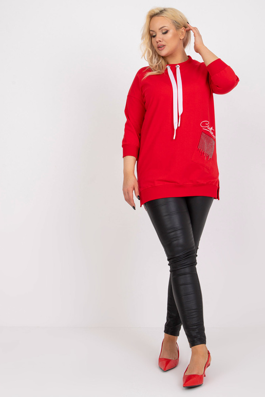 Sarkana kokvilnas tunika liela izmēra...