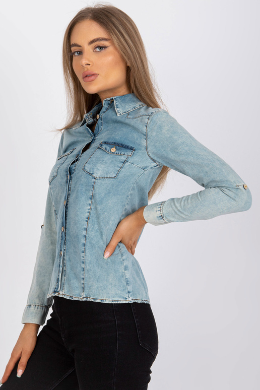 Gaiši zils džinsa krekls ar garām...