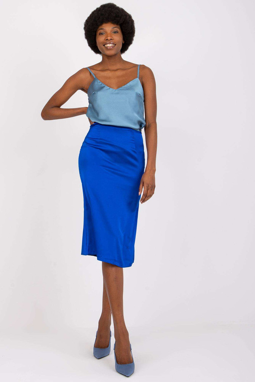 Tumši zili trapecveida midi svārki...