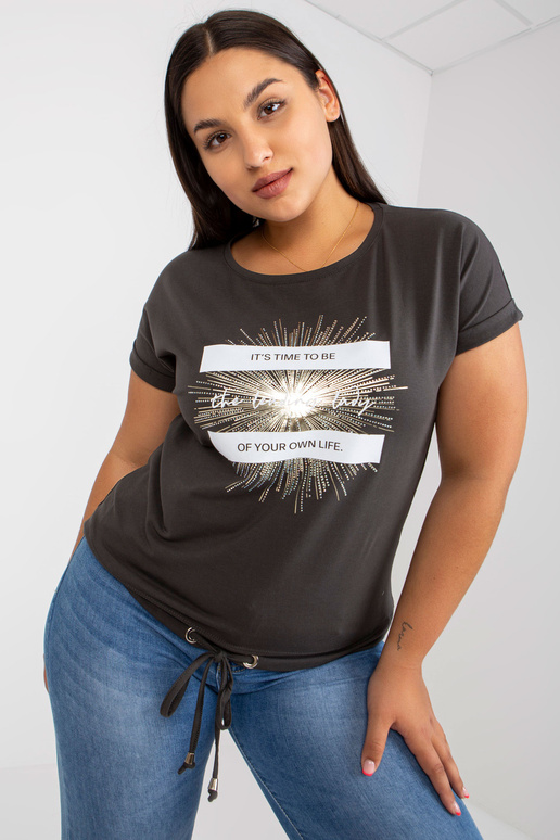 Haki kokvilnas liela izmēra T-krekls...