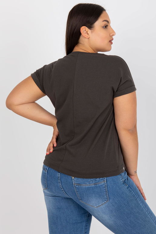 Haki kokvilnas liela izmēra T-krekls...