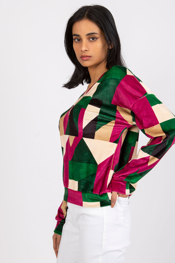 Zaļa un fuksijas raksta...