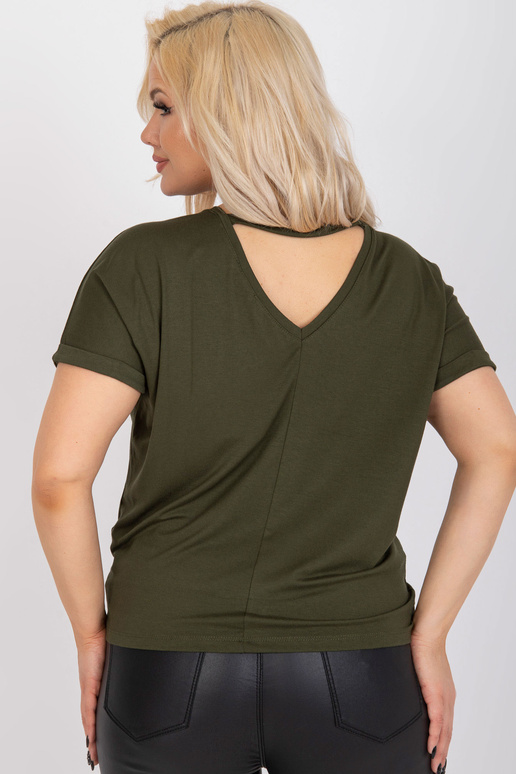 Khaki liela izmēra blūze ikdienas Dina