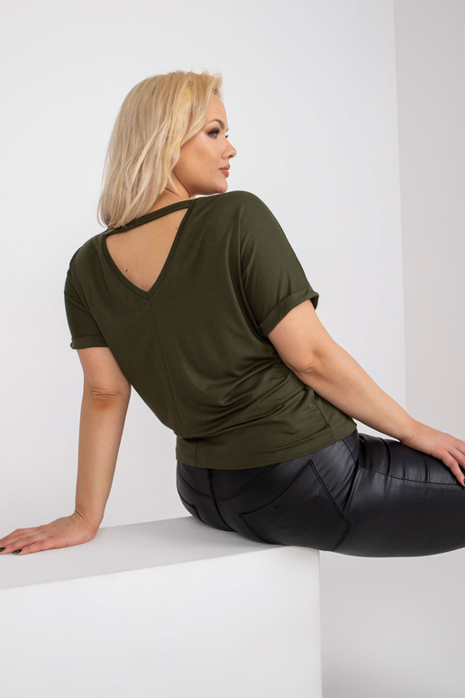 Khaki liela izmēra blūze ikdienas Dina