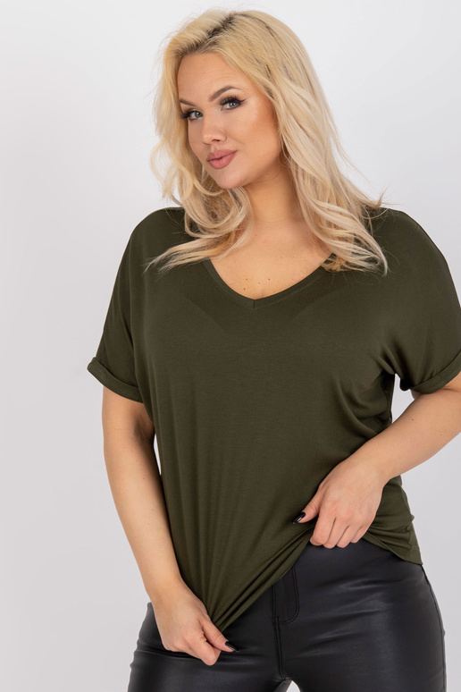 Khaki liela izmēra blūze ikdienas Dina