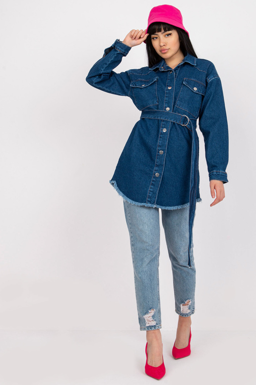 Zils džinsa krekls ar svītru RUE PARIS