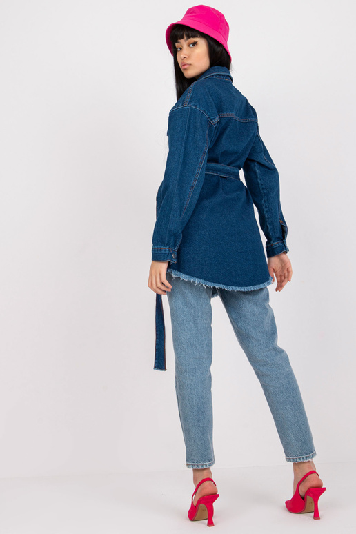 Zils džinsa krekls ar svītru RUE PARIS