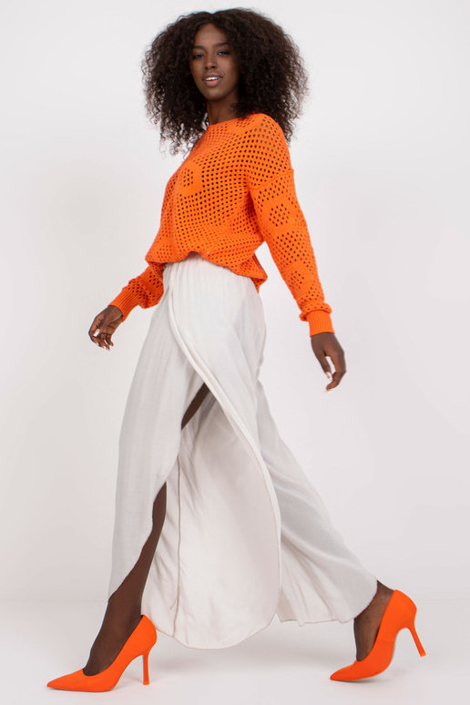 Bēšas gaisīgas platas bikses ar...