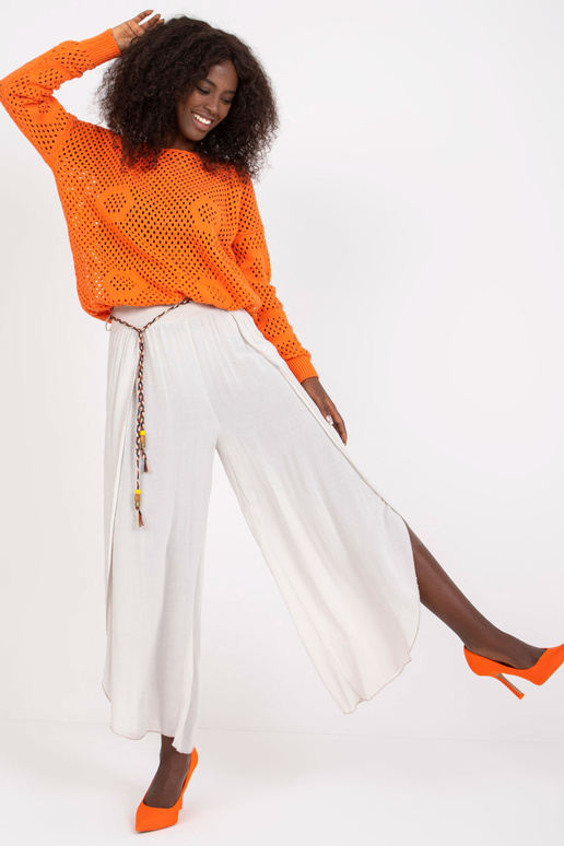 Bēšas gaisīgas platas bikses ar...