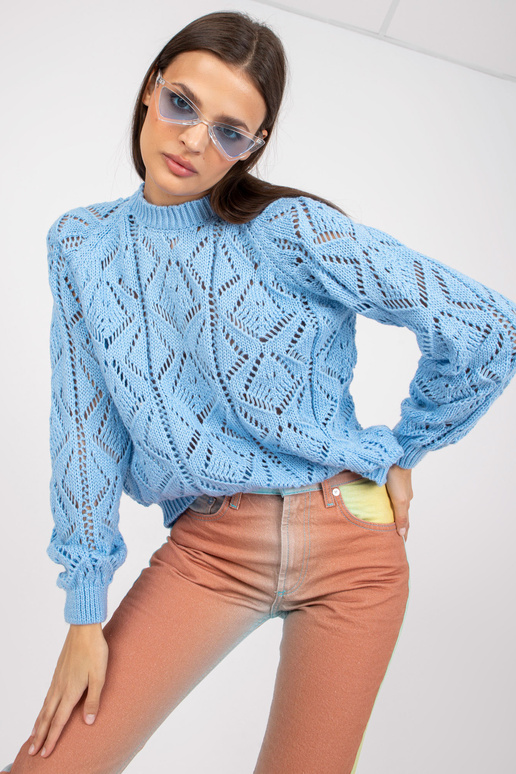 Zils ažūra klasisks džemperis ar...