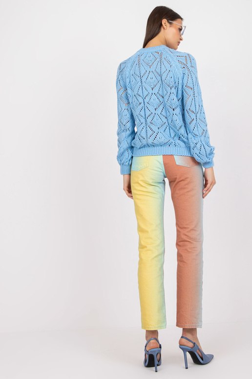 Zils ažūra klasisks džemperis ar...