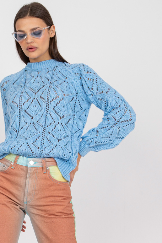 Zils ažūra klasisks džemperis ar...