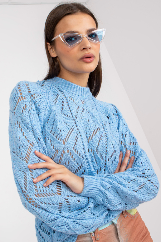 Zils ažūra klasisks džemperis ar...