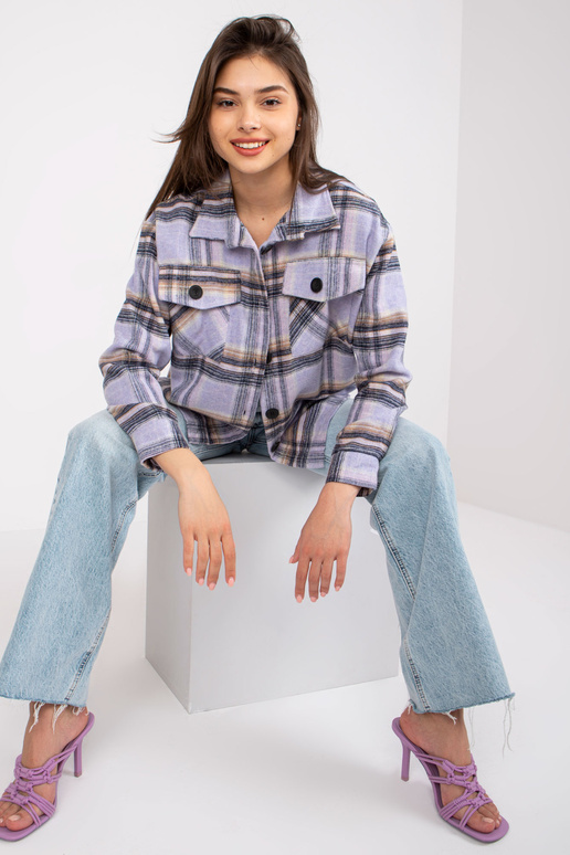 Melns un violets sieviešu rūtains...