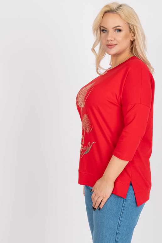 Sarkana kokvilnas lielizmēra apdrukas...