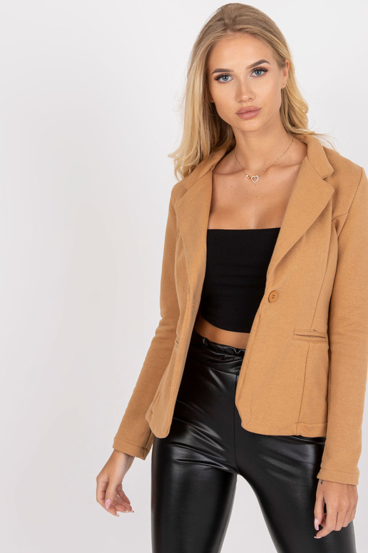 Kamieļu jaka ar garām piedurknēm