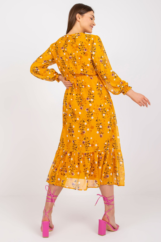 Tumši dzeltena midi kleita ar...