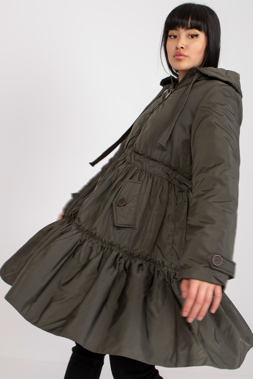 Khaki krāsas ziemas jaka ar atloku Khaki krāsas ziemas jaka ar atloku