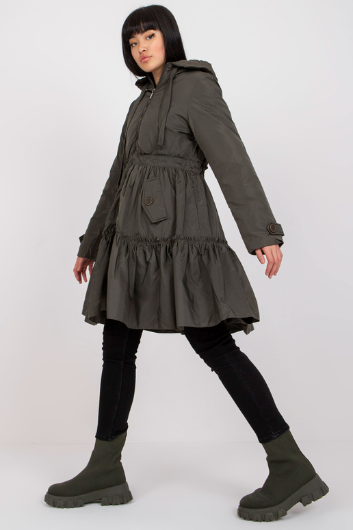 Khaki krāsas ziemas jaka ar atloku Khaki krāsas ziemas jaka ar atloku