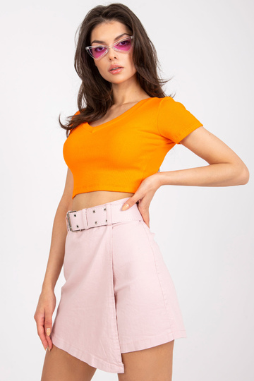 Rozā kokvilnas ikdienas šorti