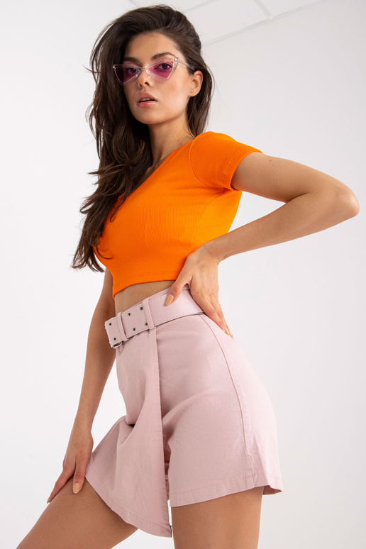 Rozā kokvilnas ikdienas šorti