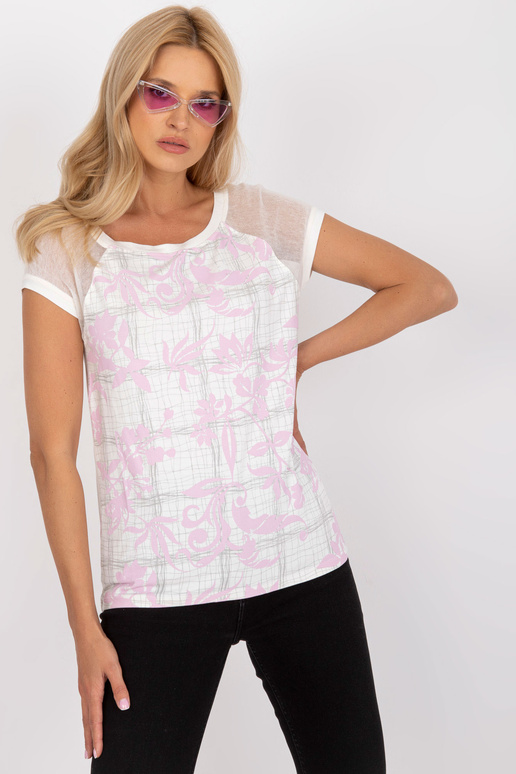 Ecru sieviešu blūze ar apdruku un...