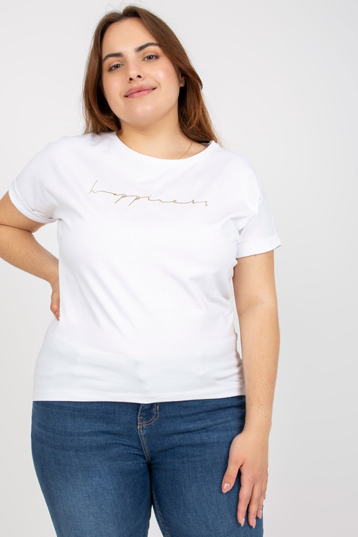 Balts liela izmēra T-krekls ar apdruku