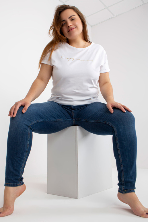 Balts liela izmēra T-krekls ar apdruku