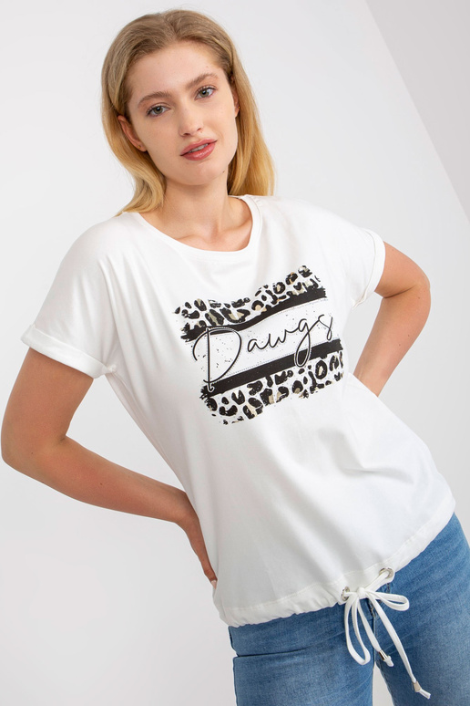 Balts kokvilnas liela izmēra T-krekls...