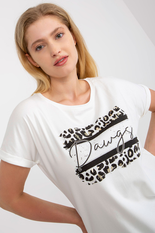 Balts kokvilnas liela izmēra T-krekls...