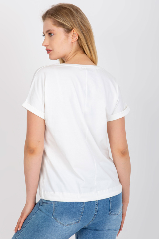 Balts kokvilnas liela izmēra T-krekls...