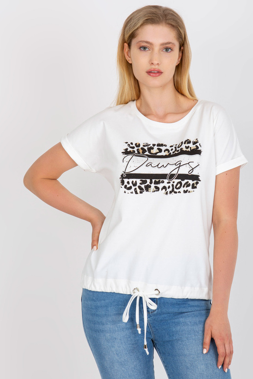 Balts kokvilnas liela izmēra T-krekls...