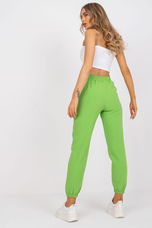 Gaiši zaļas sieviešu bikses ar audumu...