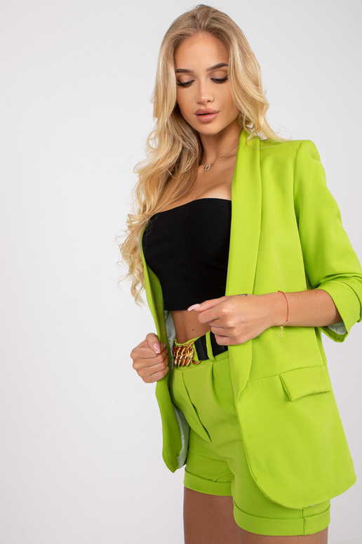 Gaiši zaļš divdaļīgs elegants komplekts ar 3/4 piedurknēm