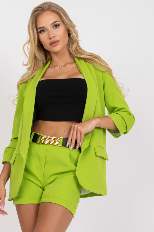 Gaiši zaļš divdaļīgs elegants komplekts ar 3/4 piedurknēm