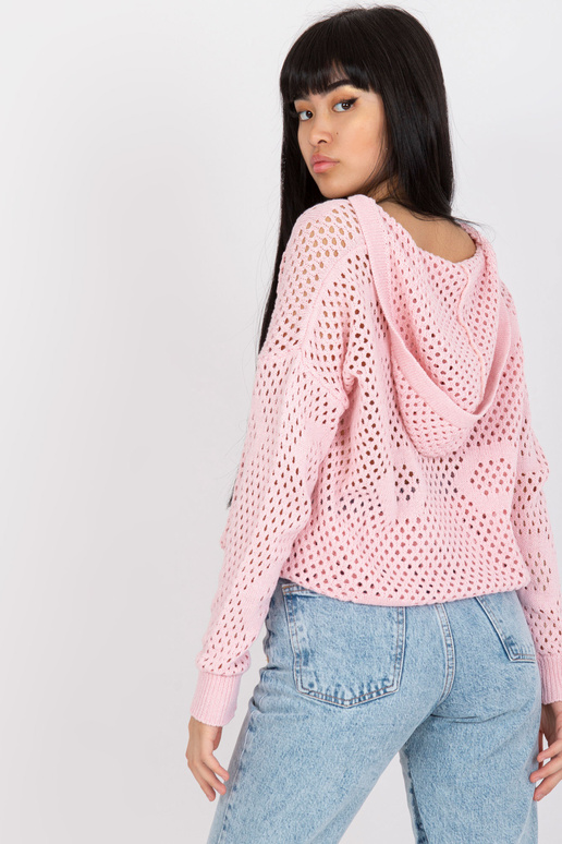 Bāli rozā klasisks džemperis ar ažūra...
