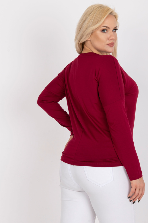 Burgundijas plus izmēra blūze ar...