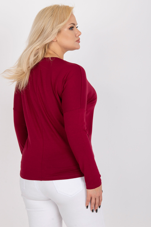 Burgundijas plus izmēra blūze ar...