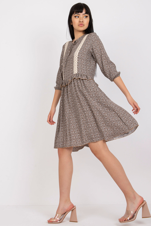 Brūna ikdienas kleita ar 3/4...