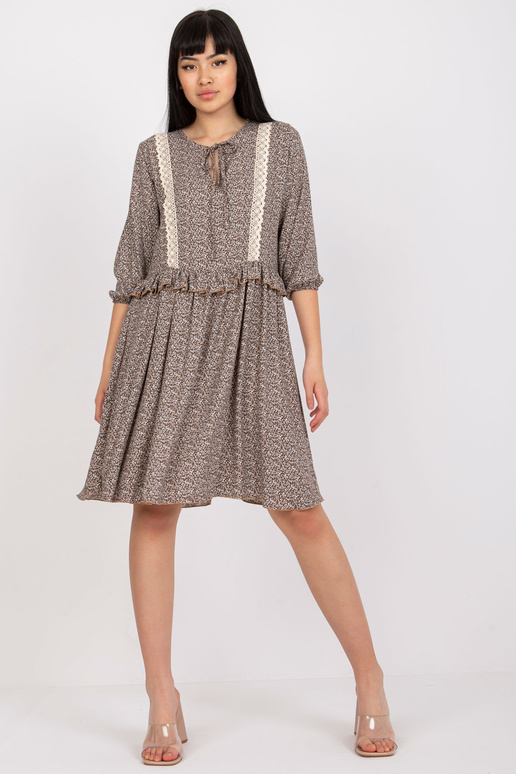 Brūna ikdienas kleita ar 3/4...