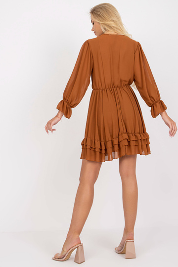 Brūns, īss volānu kleita ar... 2