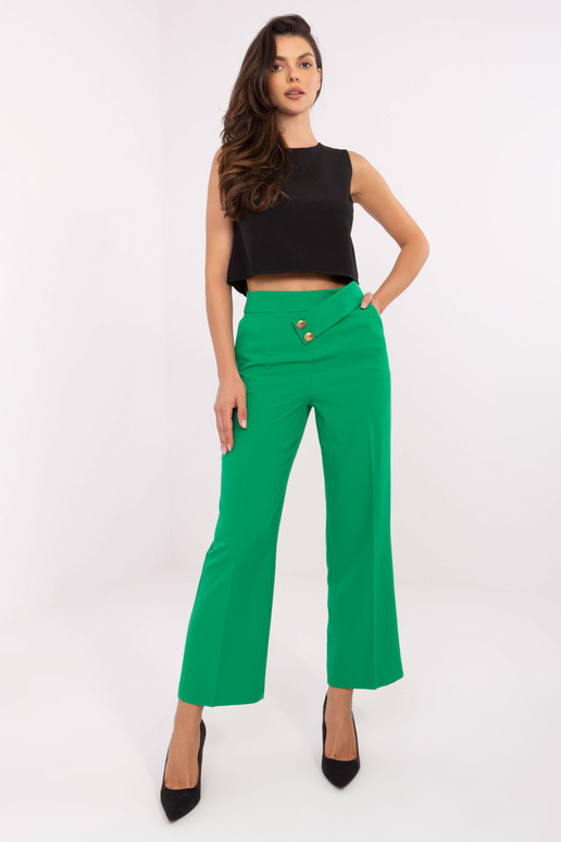 Zaļas eleganta auduma bikses ar... Zaļas eleganta auduma bikses ar...