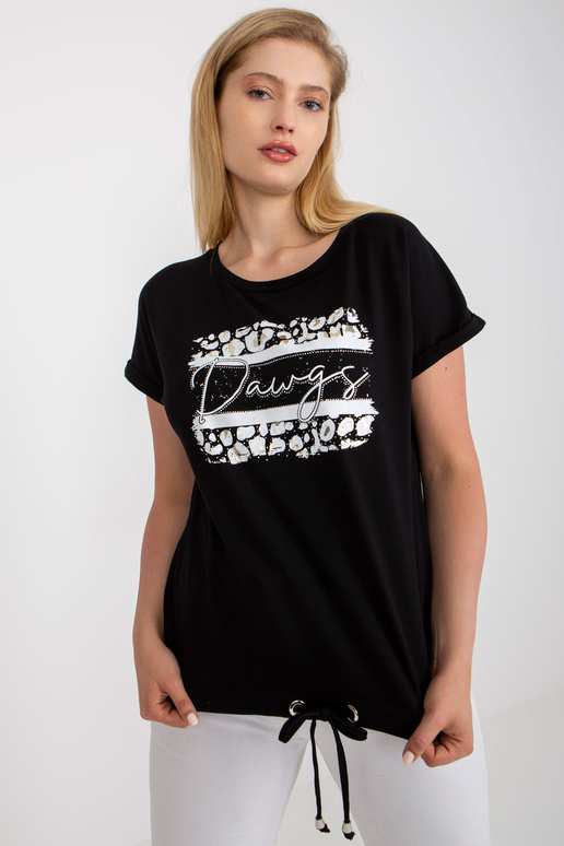 Melns plus izmēra t-krekls ar apdruku...