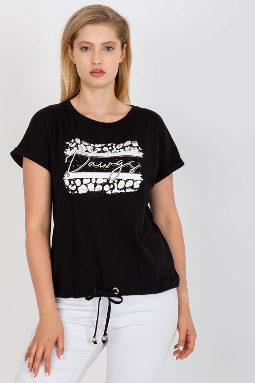 Melns plus izmēra t-krekls ar apdruku...