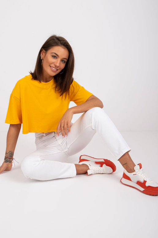 Gaiši oranžs īss t-krekls Viola