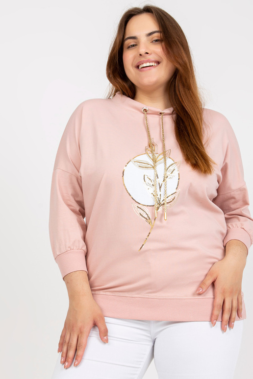 Putekļaini rozā plus izmēra blūze ar...