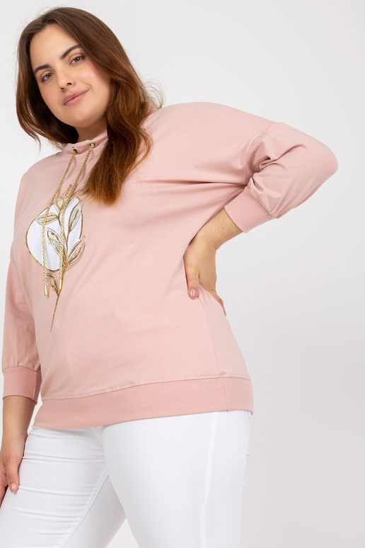 Putekļaini rozā plus izmēra blūze ar...